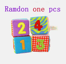 Load image into Gallery viewer, Cartoon Design Cloth Building Blocks Stuffed Doll Newborn Child Soft Plush Cubes Educational Baby Toy 0-12 Months