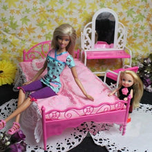 Load image into Gallery viewer, Doll House Accessories Plastic Miniature Double/Single Bed Doll Chair Toy Furniture For Dollhouse Playing House Toys Decor Toys